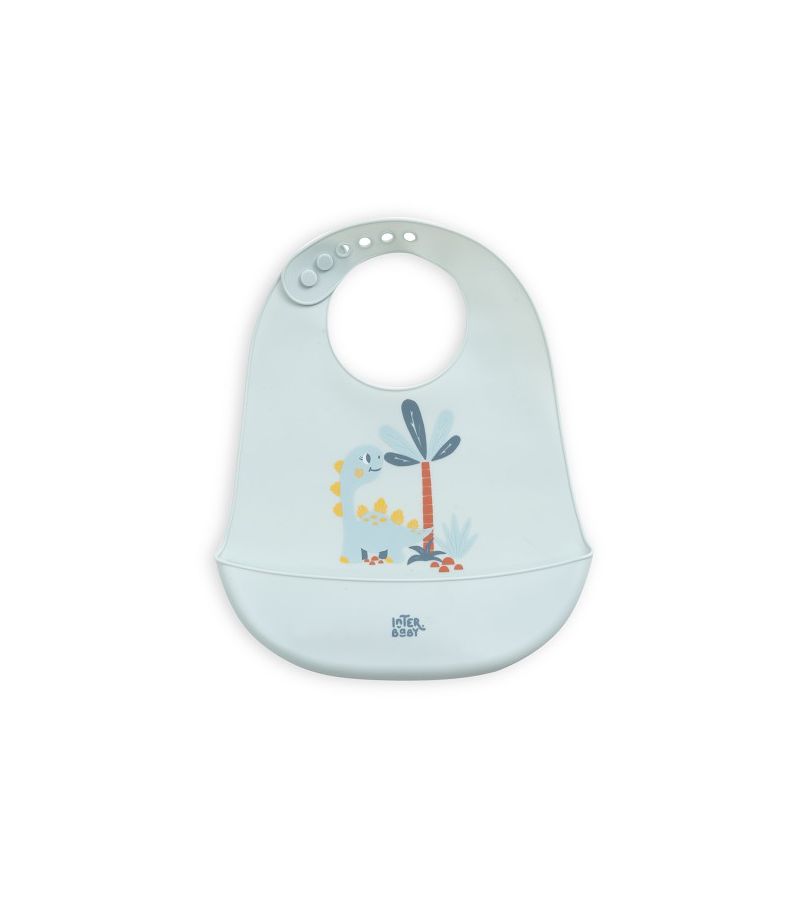 Interbaby Σαλιάρα Σιλικόνης Dino Blue
