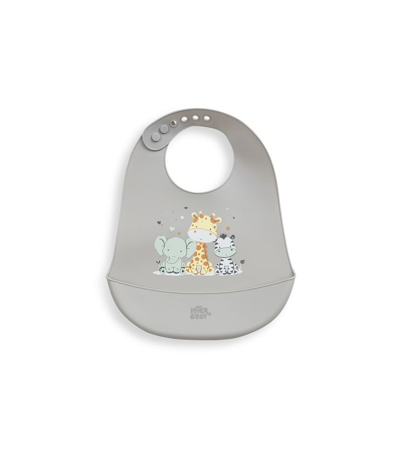 Interbaby Σαλιάρα Σιλικόνης Tres Amigos Grey