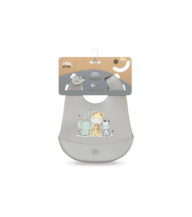 Interbaby Σαλιάρα Σιλικόνης Tres Amigos Grey
