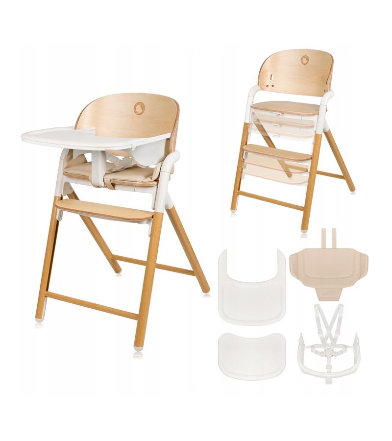 Lionelo Celia Καρεκλάκι φαγητού 3 σε 1 White Natural Wood