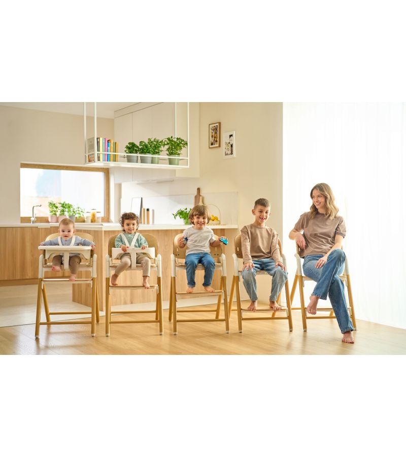 Lionelo Celia Καρεκλάκι φαγητού 3 σε 1 White Natural Wood