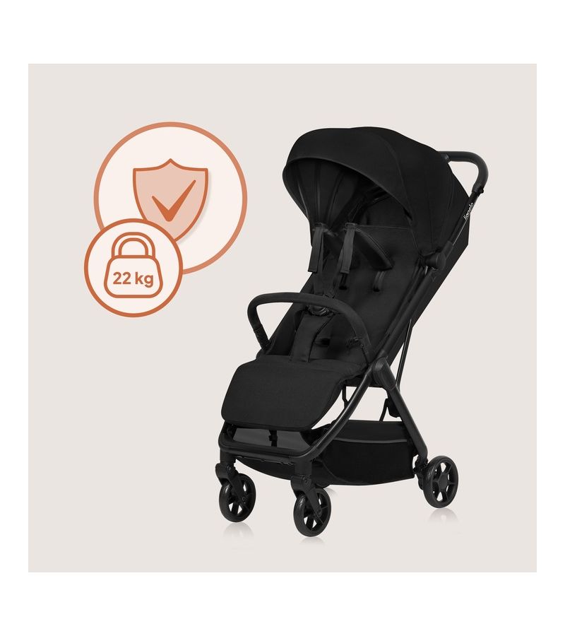 Lionelo Julie Air Καρότσι Ταξιδίου έως 22kg Black Onyx