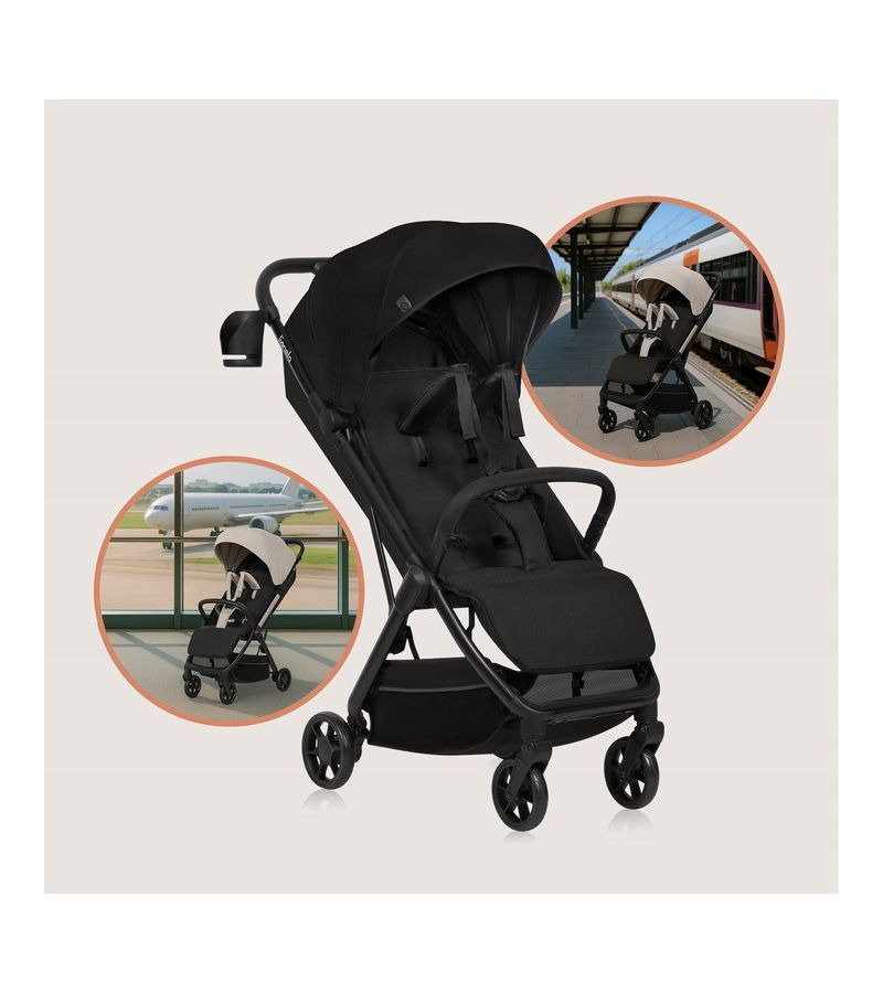 Lionelo Julie Air Καρότσι Ταξιδίου έως 22kg Black Onyx