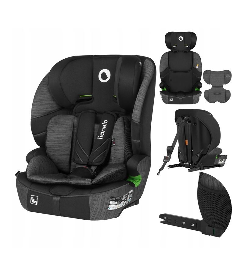 Lionelo Levi Fix i-size Κάθισμα Αυτοκινήτου 76cm-150cm Gray Stone