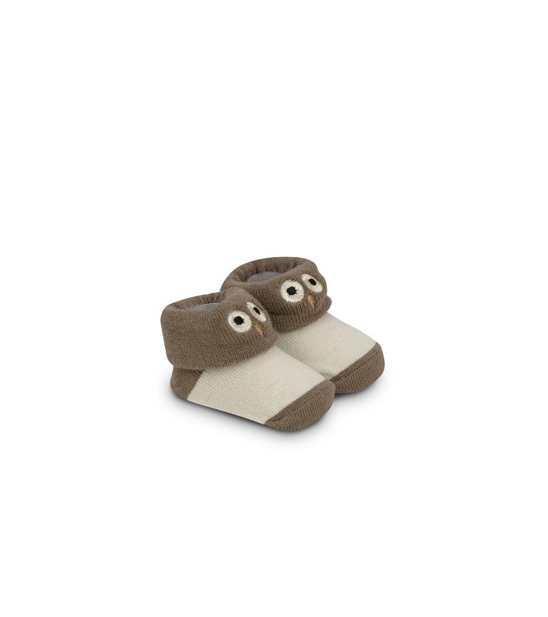 Interbaby Σετ Δώρου Owl 3 τμχ (0-6 μηνών) Beige