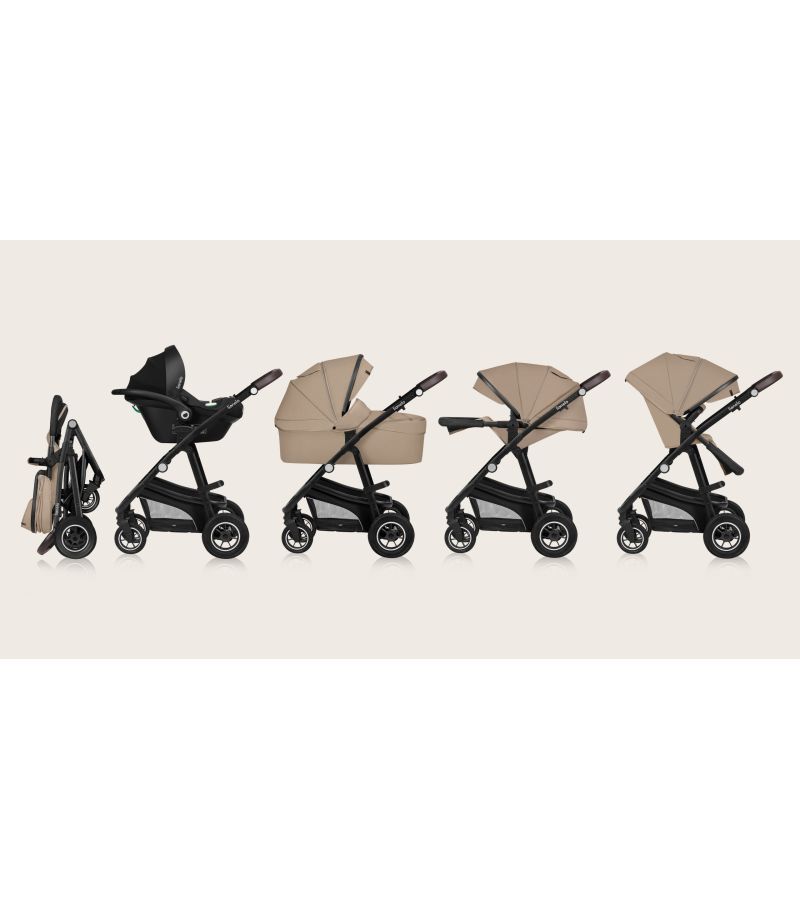 Lionelo Bianka Καρότσι 3 σε 1 έως 22 kg Beige Sand
