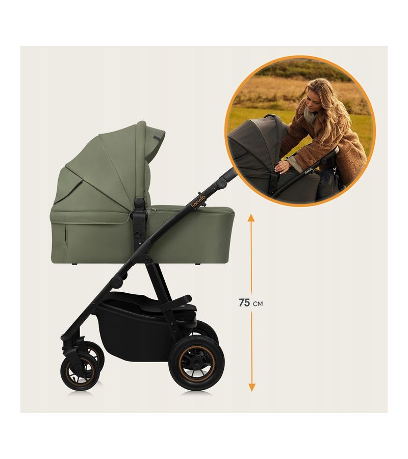 Lionelo Amber Plus Καρότσι Βρεφικό έως 22kg 3 σε 1 Green Forest