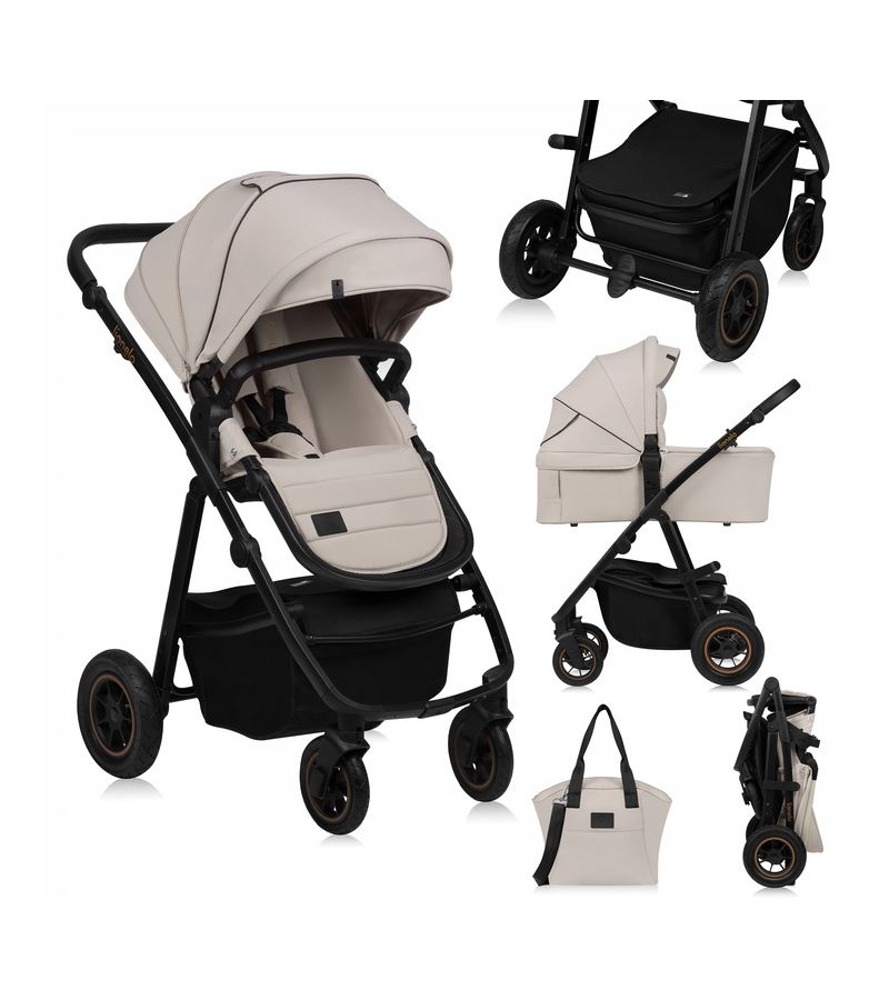 Lionelo Amber Plus Καρότσι Βρεφικό έως 22kg 3 σε 1 Beige Sand