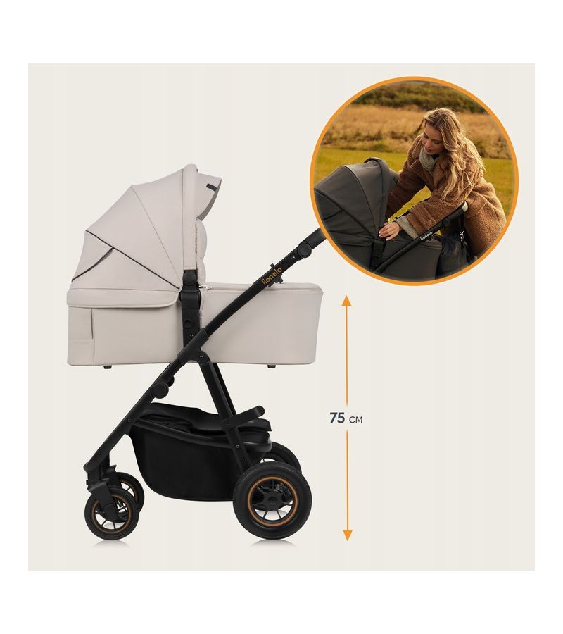 Lionelo Amber Plus Καρότσι Βρεφικό έως 22kg 3 σε 1 Beige Sand