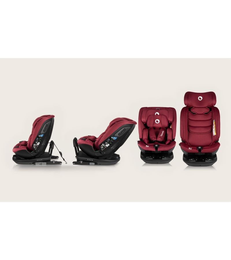 Lionelo Bastian RWF i-Size κάθισμα αυτοκινήτου 40-150 cm isofix Red Burgudy
