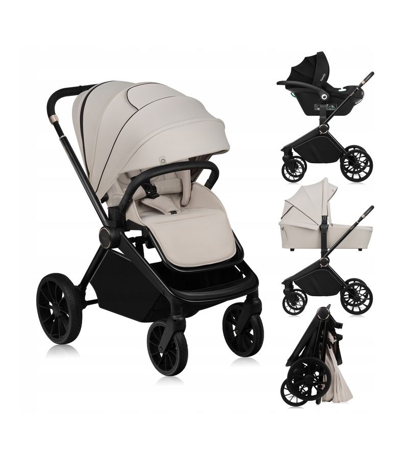 Lionelo Mika Plus Καρότσι Βρεφικό 3 σε 1 έως 22 kg  Beige Sand