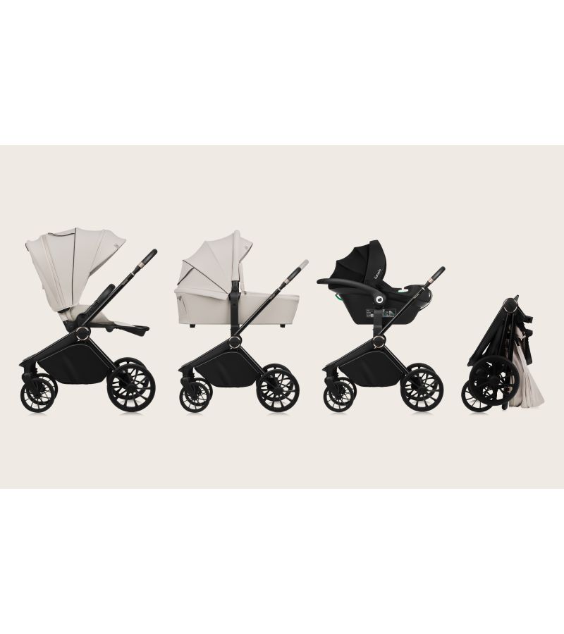 Lionelo Mika Plus Καρότσι Βρεφικό 3 σε 1 έως 22 kg  Beige Sand
