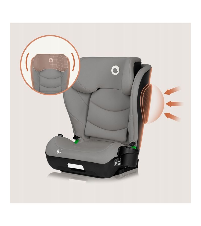 Lionelo Neal i-Size isofix Κάθισμα Αυτοκινήτου 100-150 cm Gray Concrete