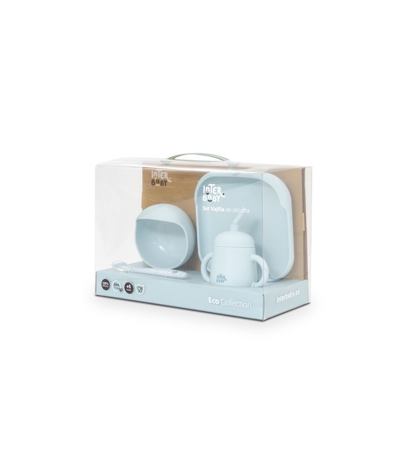 Interbaby Παιδικό Σετ Φαγητού Σιλικόνης Blue