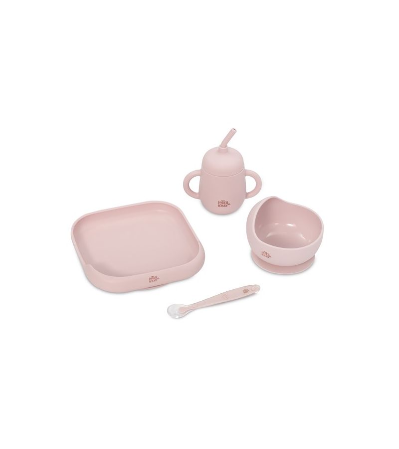 Interbaby Παιδικό Σετ Φαγητού Σιλικόνης Pink