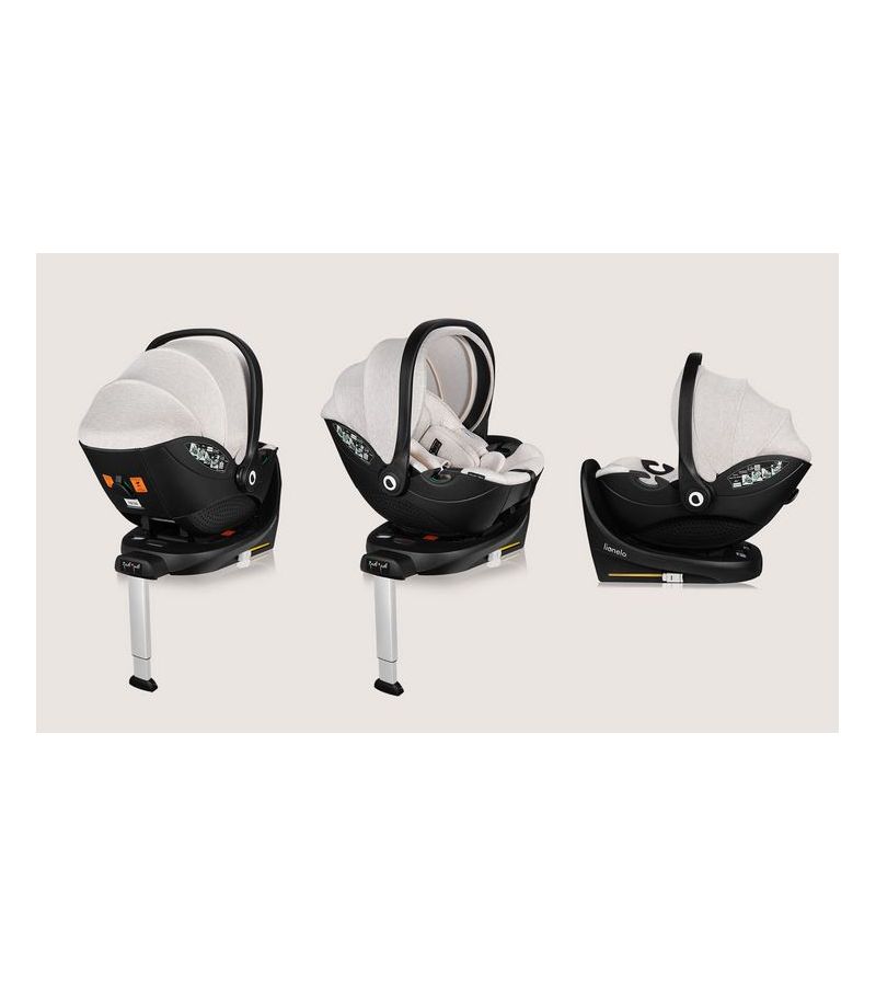 Lionelo Moxie i-Size set κάθισμα αυτοκινήτου 40-87cm & περιστρεφόμενη βάση isofix Beige Sand