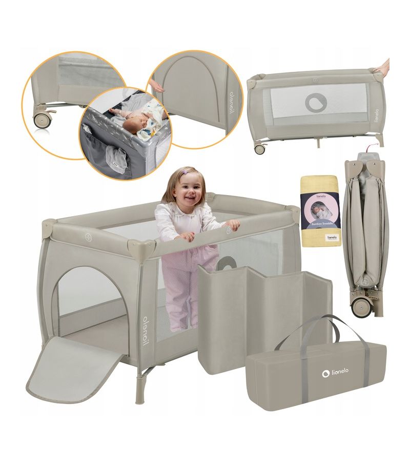 Lionelo Stefi Plus Παρκοκρέβατο 2 Επιπέδων Beige Capuccino