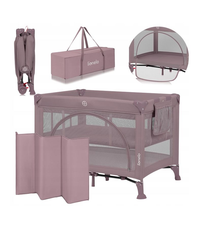 Lionelo Laura Παρκοκρέβατο 2 επιπέδων Pink Nude