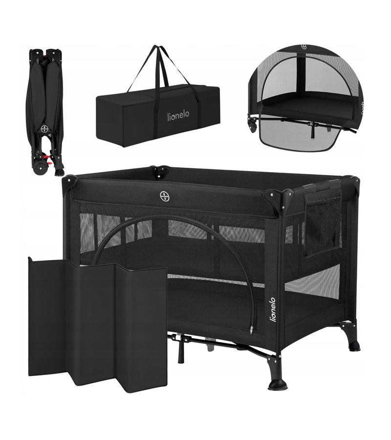 Lionelo Laura Παρκοκρέβατο 2 επιπέδων Black Carbon