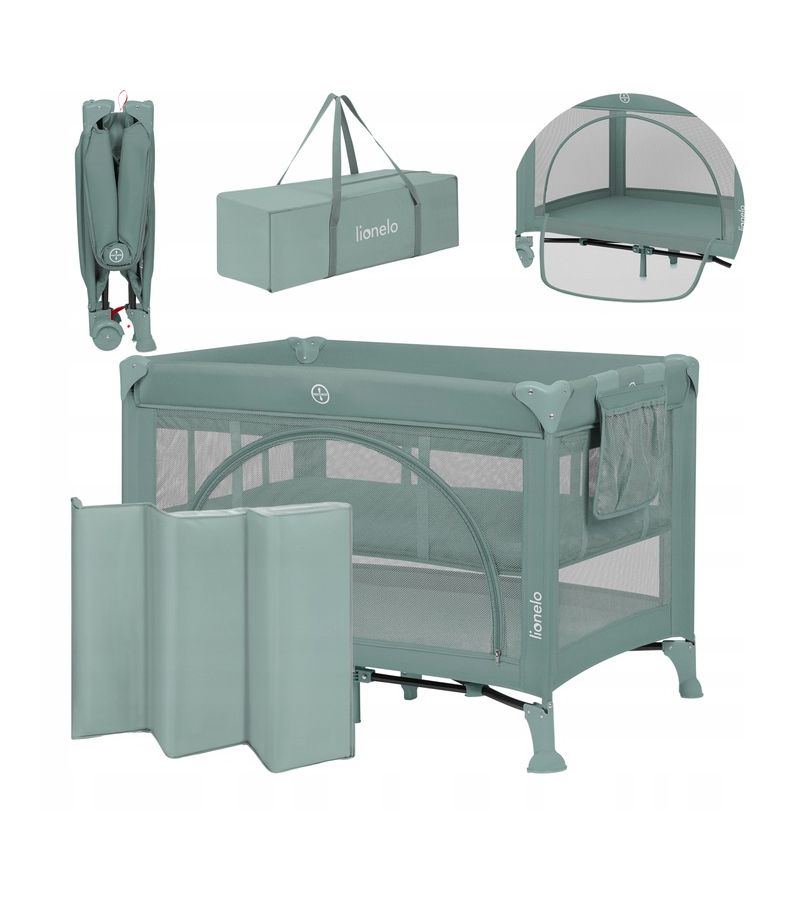 Lionelo Laura Παρκοκρέβατο 2 επιπέδων Green Sage