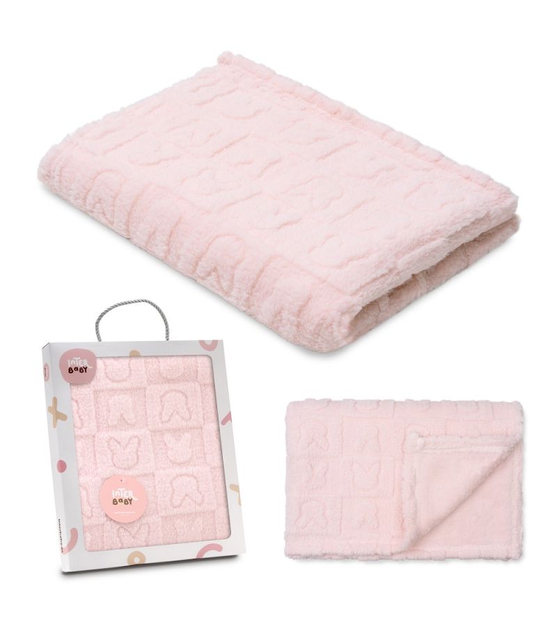 Interbaby Κουβέρτα Αγκαλιάς 80X110 Bunnies Pink