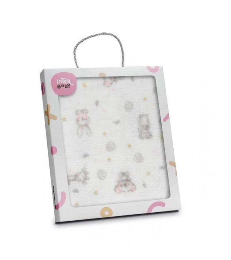 Interbaby Κουβέρτα Αγκαλιάς 80X110 Coral Flecce Koala Pink