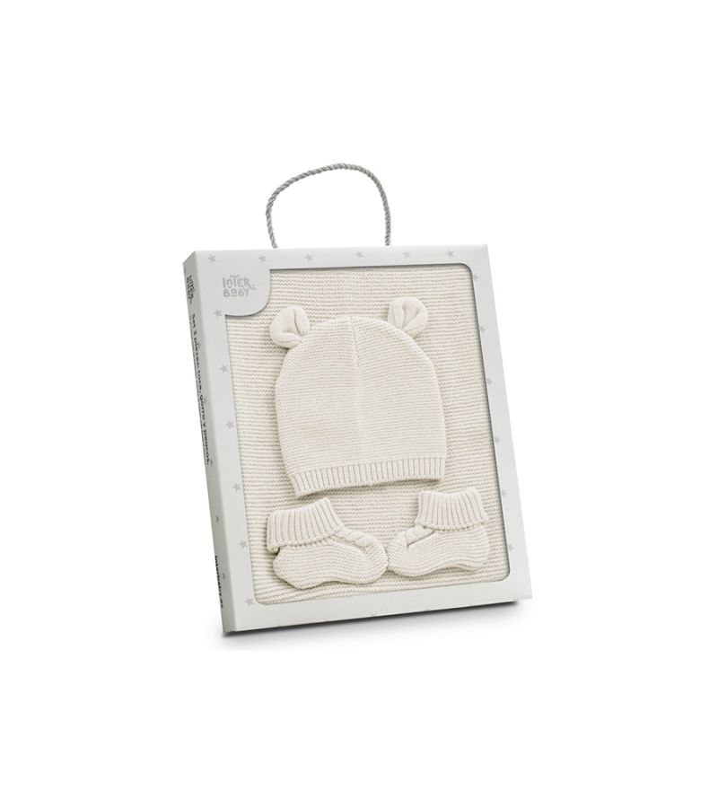 Interbaby Σετ Δώρου 3 τμχ (0-6 μηνών) Beige
