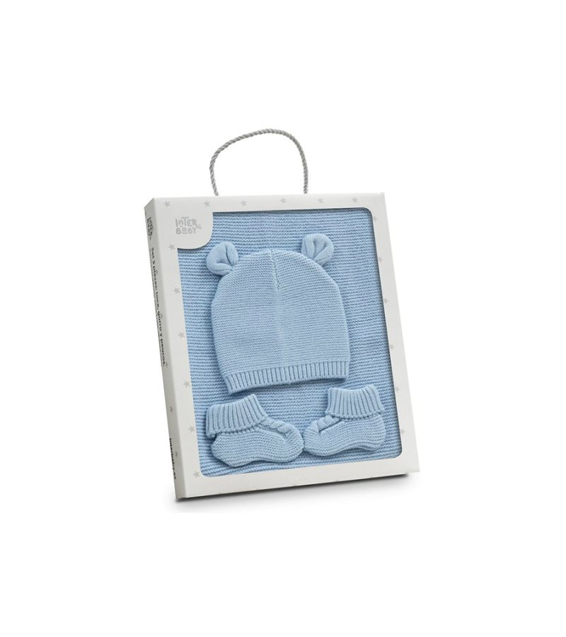 Interbaby Σετ Δώρου 3 τμχ (0-6 μηνών) Blue