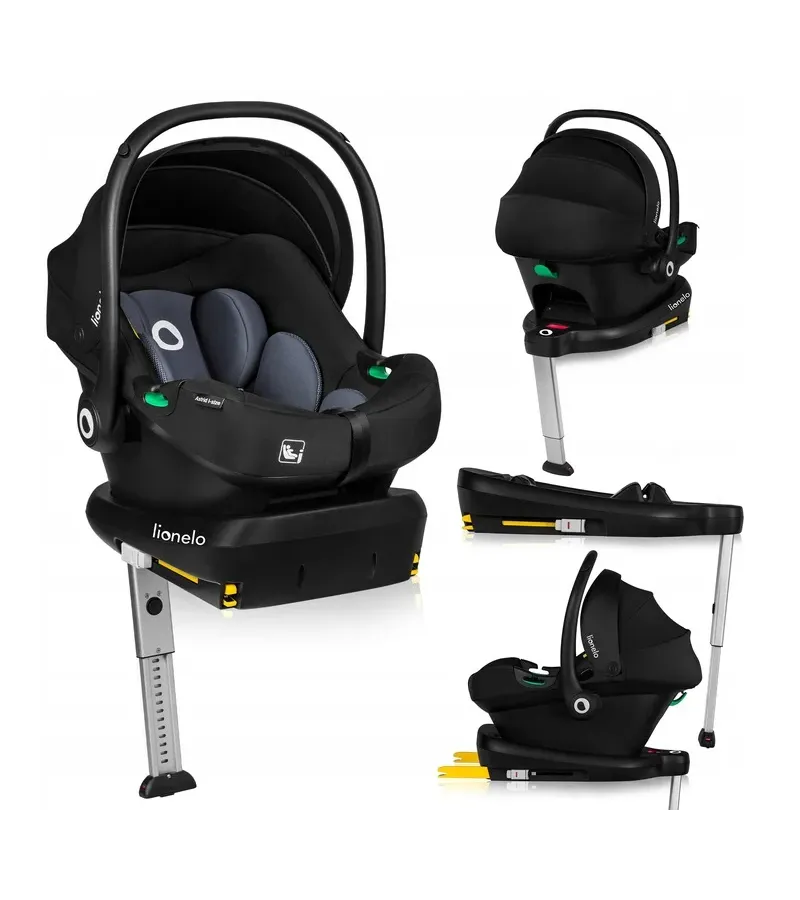 Lionelo Astrid i-Size set κάθισμα αυτοκινήτου 40-87cm & βάση isofix Black & Gray