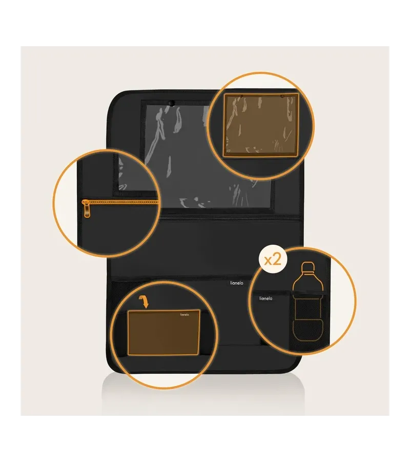 Lionelo Seat Organizer Οργανωτής καθισμάτων αυτοκινήτου 5 τσέπες 60 x 42 cm Gray