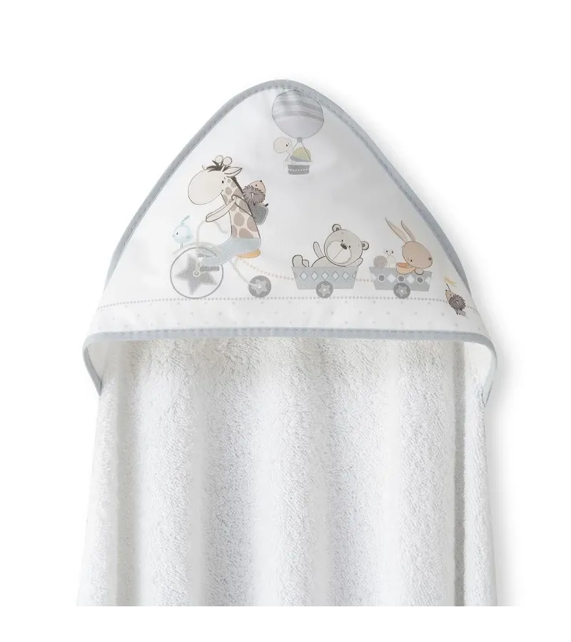 Interbaby Jirafa Bicicleta Μπουρνούζι Κάπα & Σαλιάρα White/Grey