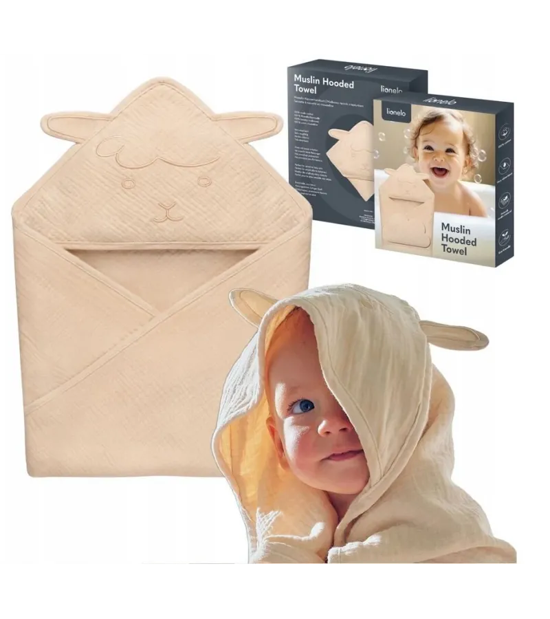 Lionelo Μπουρνούζι Κάπα Μουσελίνα Beige Sand 80 x 80cm