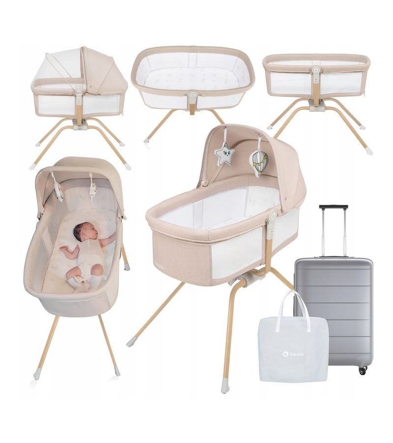 Lionelo Malin Evo Πτυσσόμενο Λίκνο 3 σε 1 Beige Natural
