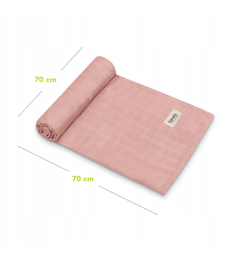 Lionelo Leaf Bamboo Πάνες Αγκαλιάς 70Χ70 Σετ 3 Τεμ