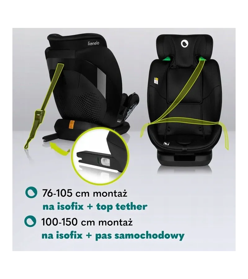 Lionelo Lavender i-size Κάθισμα Αυτοκινήτου 76cm-150cm Black Carbon