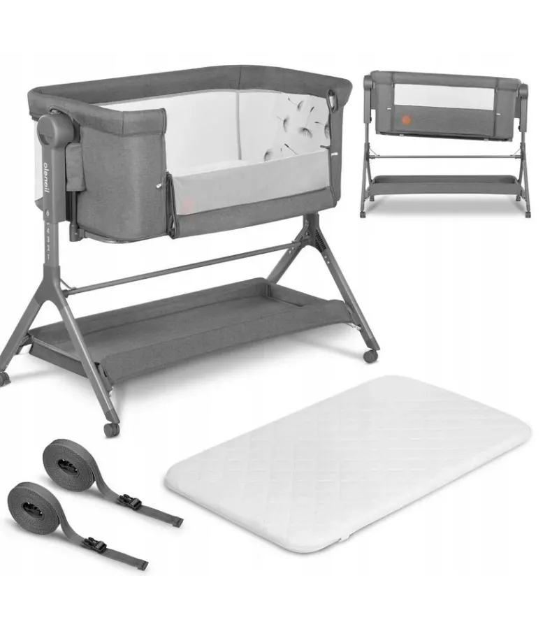 Lionelo Leonie Plus Λίκνο Συγκοίμησης Gray Silver