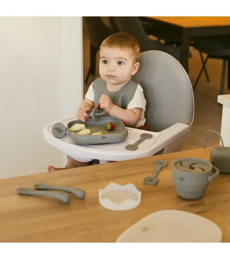 Interbaby Αντιολισθητικό Πιάτο Σιλικόνης Petrol Grey