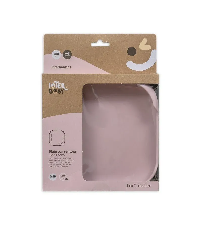 Interbaby Αντιολισθητικό Πιάτο Σιλικόνης Pink