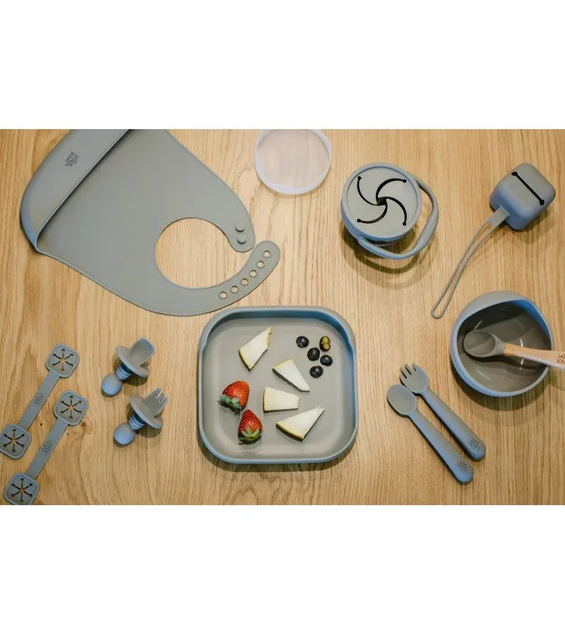 Interbaby Σαλιάρα Σιλικόνης Grey SI002-76