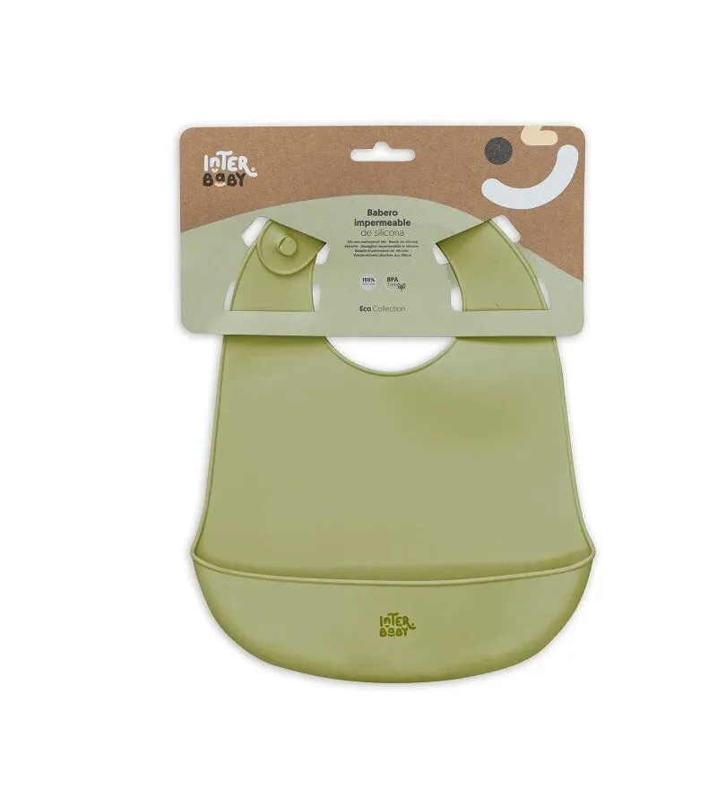 Interbaby Σαλιάρα Σιλικόνης Olive Green SI002-74