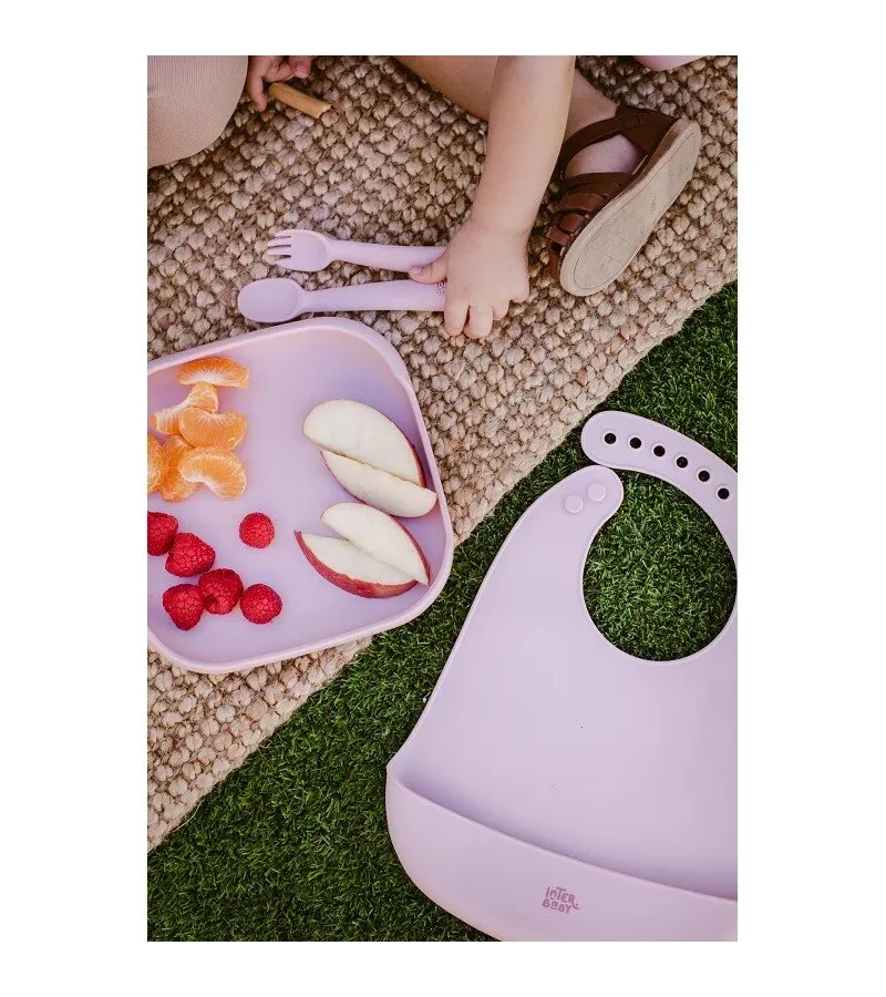Interbaby Σαλιάρα Σιλικόνης Pink SI002-66