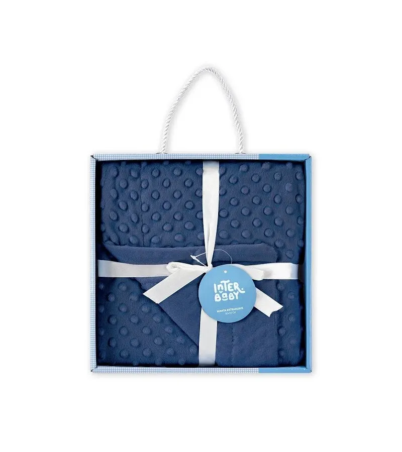 Interbaby Κουβέρτα Αγκαλιάς 80X110 Coral Flecce Navy Blue