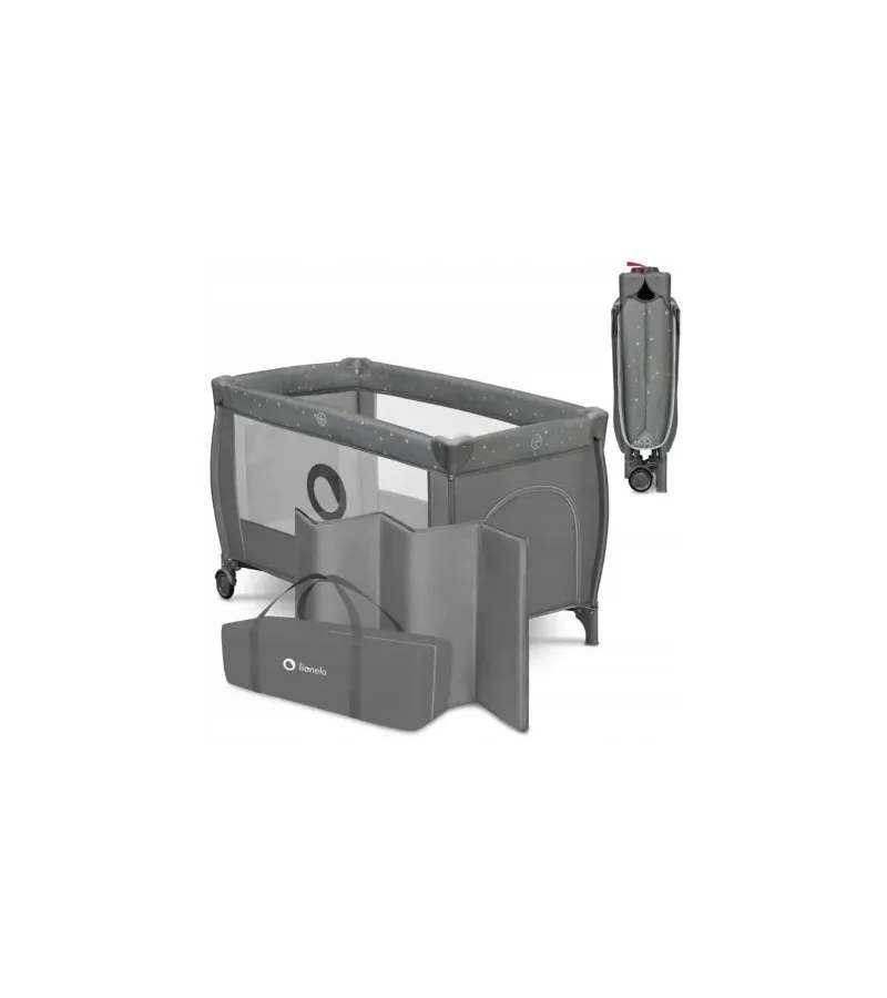 Lionelo Stefi Plus Παρκοκρέβατο Gray Multicolour 5903771704212