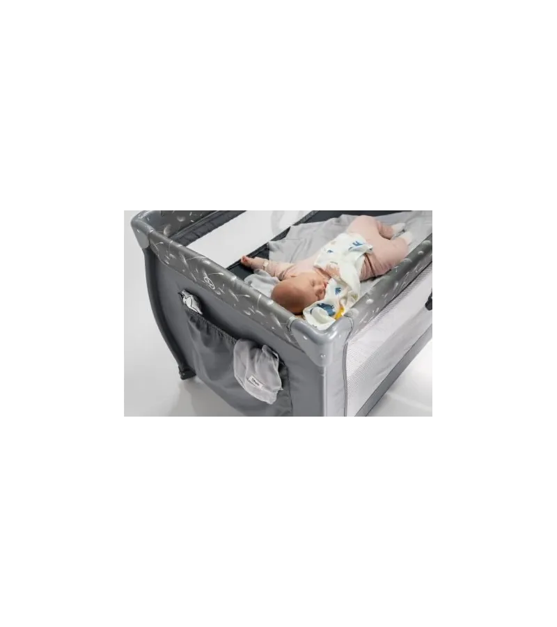 Lionelo Stefi Plus Παρκοκρέβατο Gray Multicolour 5903771704212