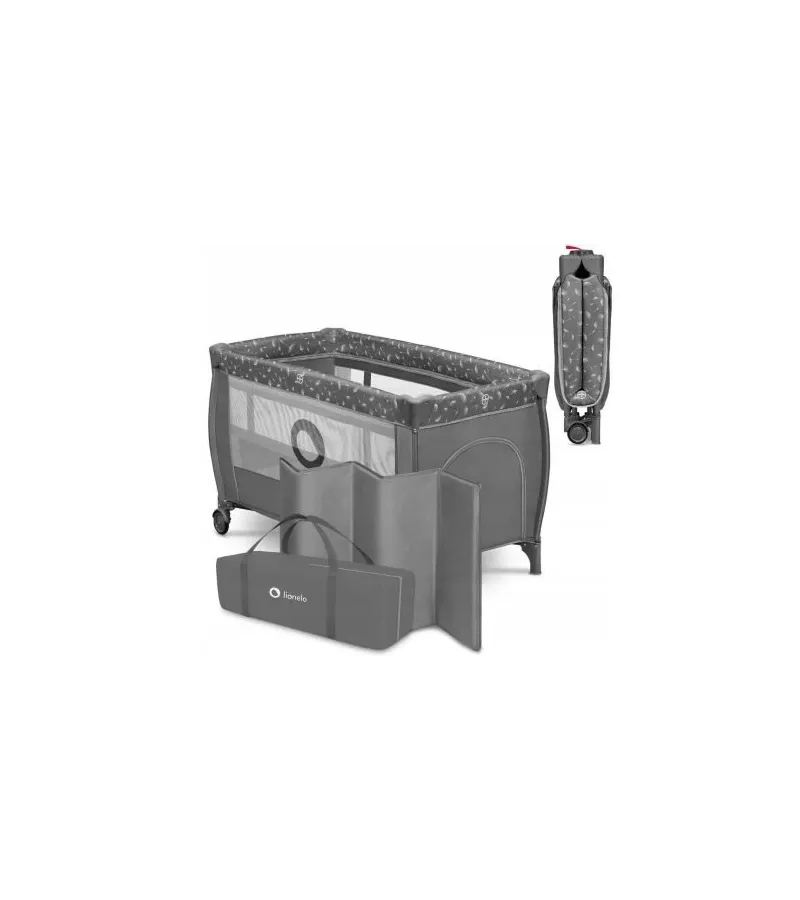Lionelo Stefi Plus Παρκοκρέβατο Gray White 5903771704205