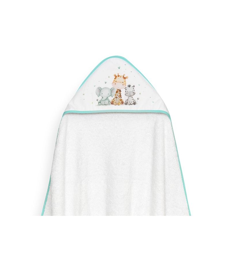 Interbaby Jirafa Elefante Μπουρνούζι Κάπα & Σαλιάρα White-Green