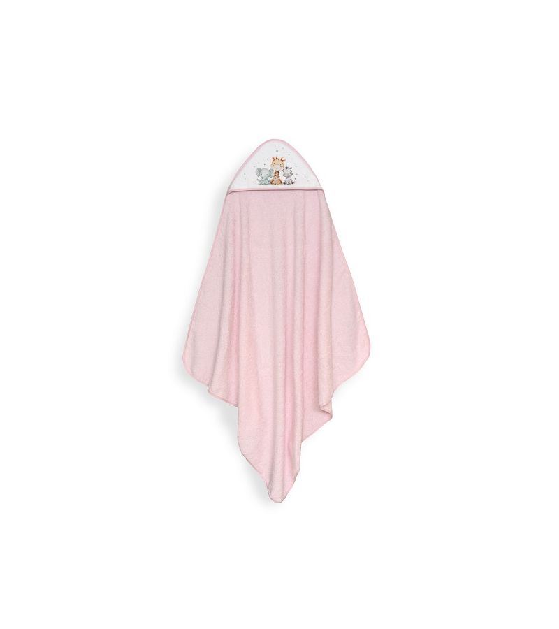 Interbaby Jirafa Elefante Μπουρνούζι Κάπα & Σαλιάρα Pink