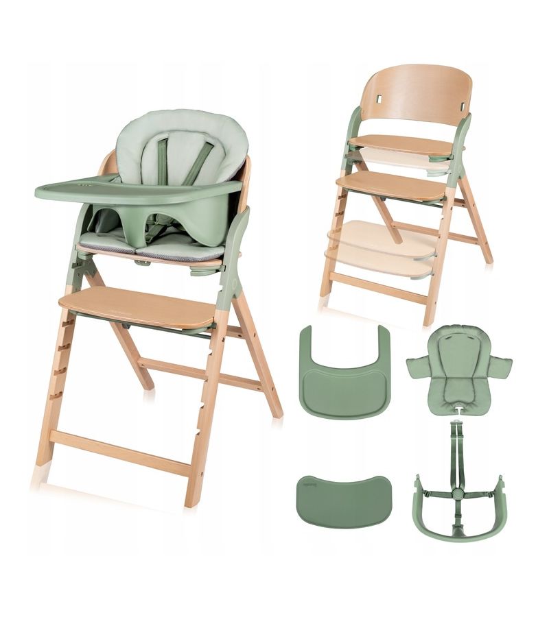 Lionelo Megan Καρεκλάκι Φαγητού 3 σε 1 Green Wood