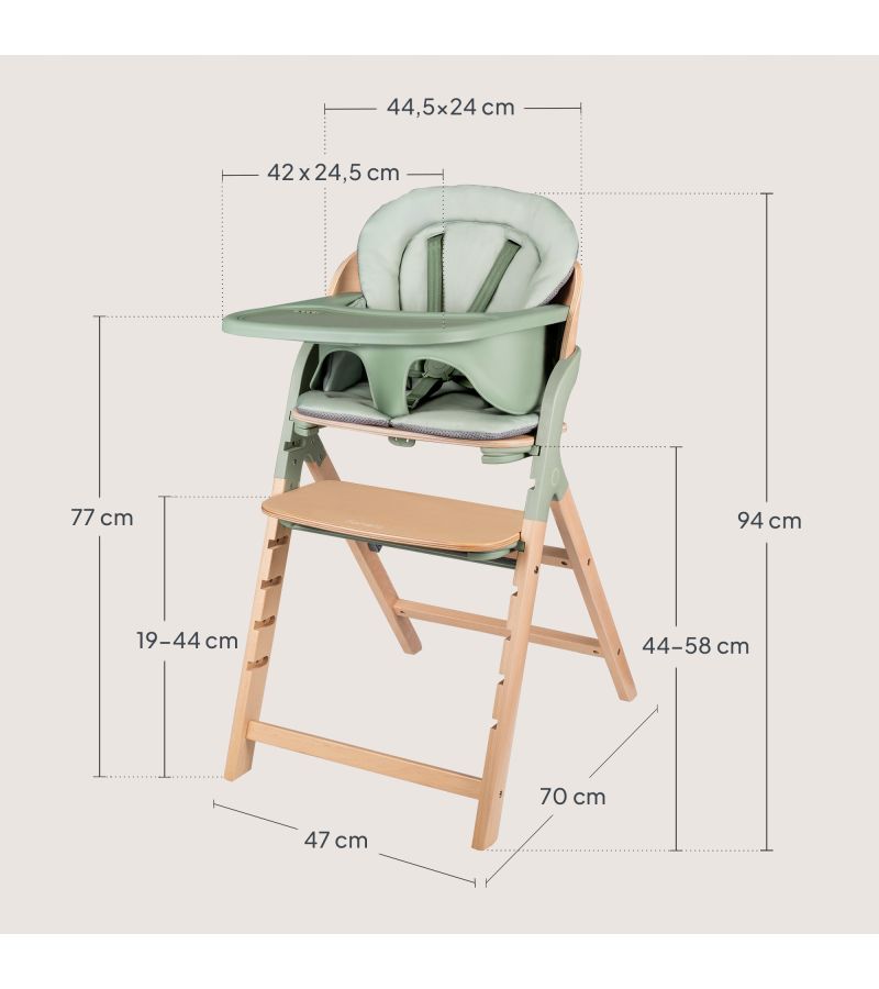 Lionelo Megan Καρεκλάκι Φαγητού 3 σε 1 Green Wood