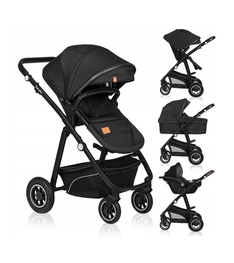 Lionelo Bianka Καρότσι 3 σε 1 έως 22 kg Black Onyx